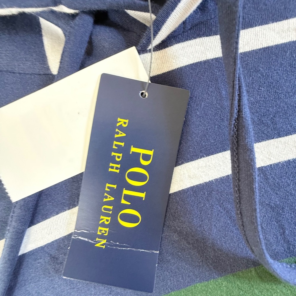 Polo Ralph Lauren Hooded T-Shirt Mens 2XLT Striped Long Sleeve Pine Colorful NEW - Picture 7 of 11